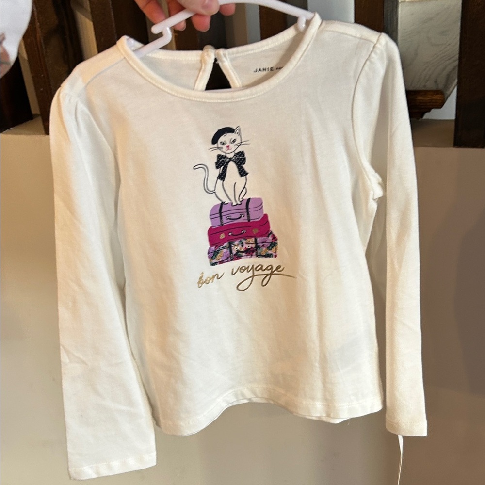 Janie and Jack Kids White Long Sleeve Shirt 3T